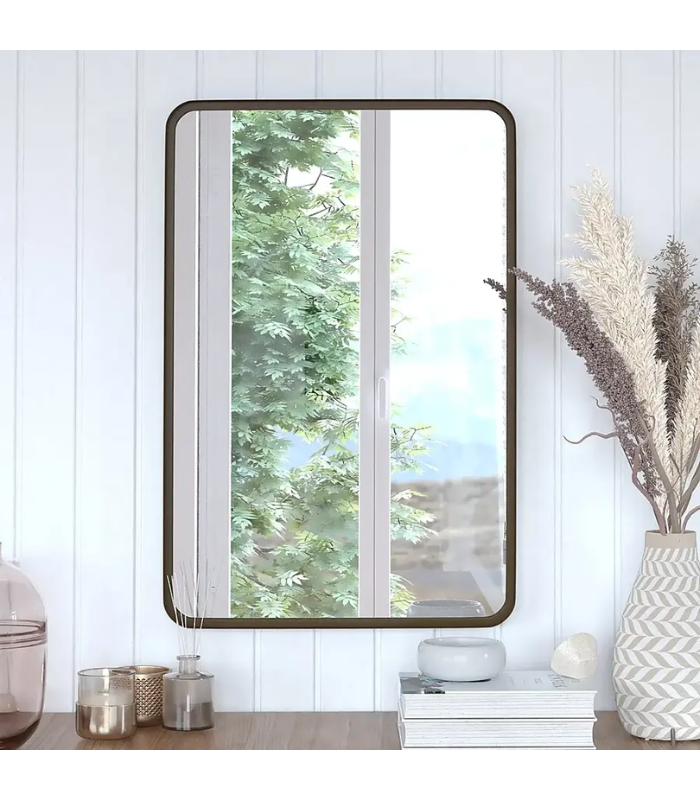 Alamont Home - Janinne 20" x 30" Wall Mounted Mirror - Brushed Bronze