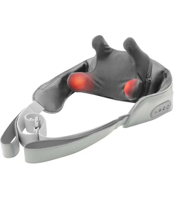 Homedics - Deep Kneading Rechargeable Neck & Shoulder Massager with Heat - Gray